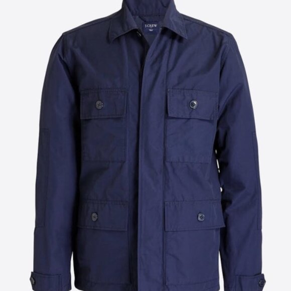J Crew Utility Jacket Mens XL Navy Blue Lightweight Performance Chore Barn - Picture 2 of 13